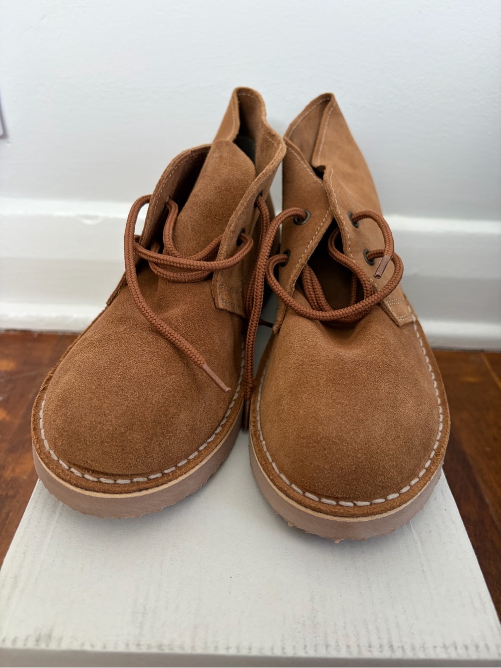 Kids Tan Suede Chukka Boots - Classic Lace-Up
